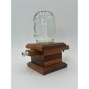 Michael Lehman Handcrafted Wood Candy Nut Dispenser Mason Jar Farmhouse Decor